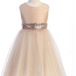 V-Back & Bow Dress, Blush/Rose Gold Sequins