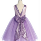 V-Back & Bow Dress, Lavender/Matching Sequins
