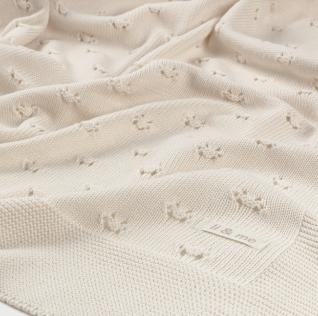 Guiui Knit Blanket, Cream