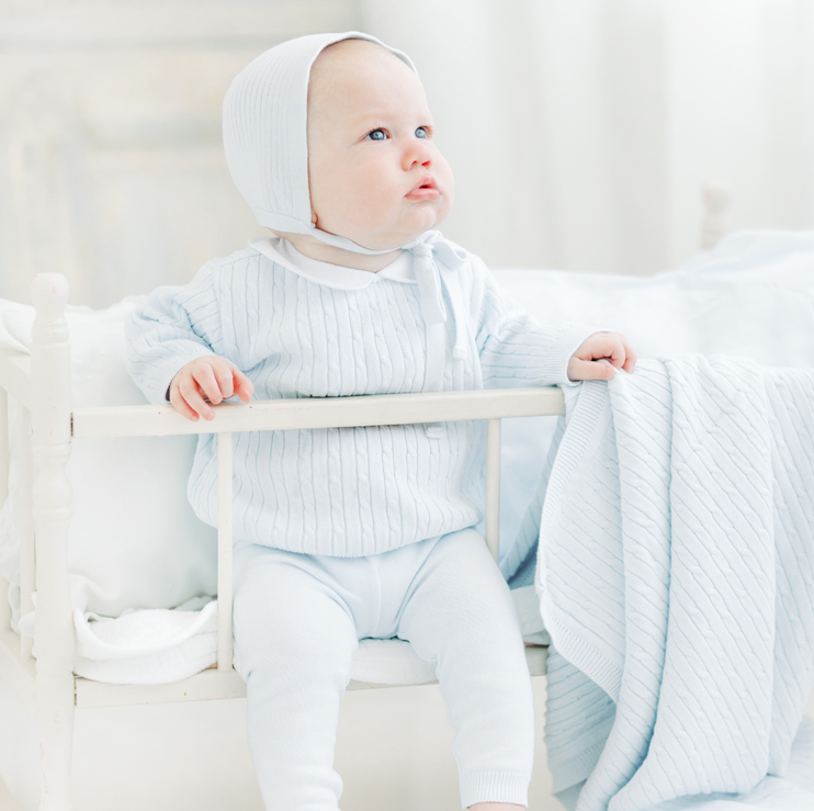 Peter Pan Cable Knit Set, Blue