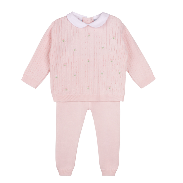 Peter Pan Cable Knit Set, Pink