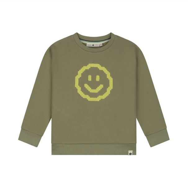 Sweatshirt, Army Smiley Face