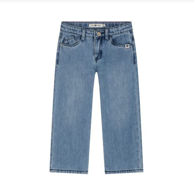 Wide Leg Denim Pants, Light Blue