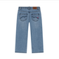 Wide Leg Denim Pants, Light Blue