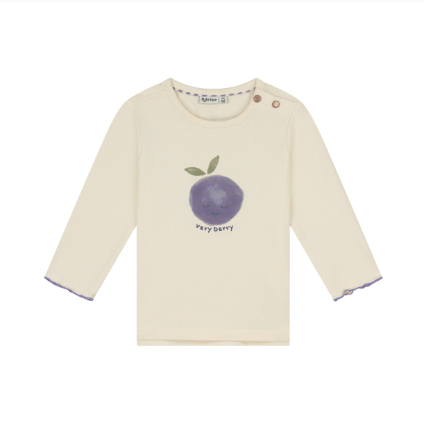 Baby L/S Shirt, Blueberry on Cream