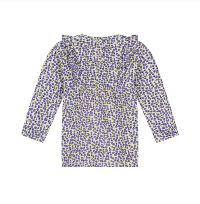 Baby L/S Dress, Blueberries on Cream
