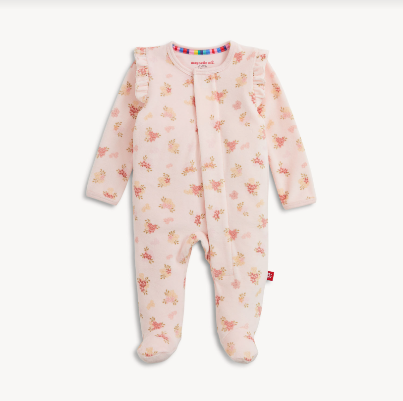 Velour Footie, Floral