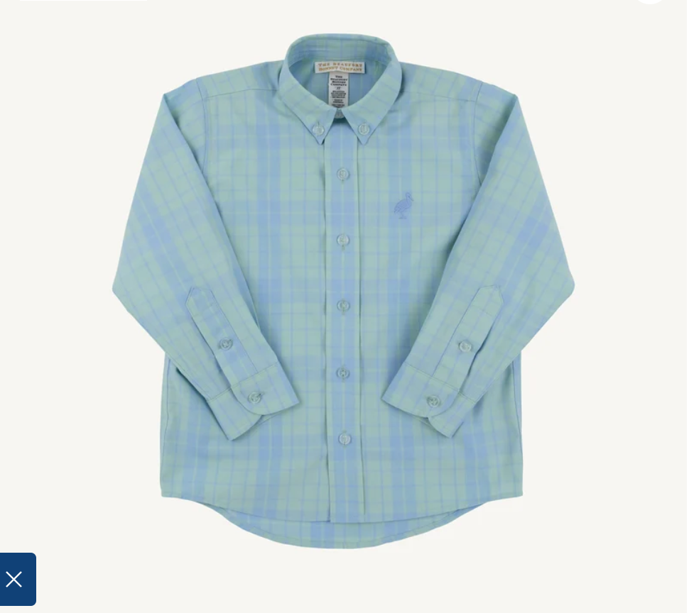 Dean's List Dress Shirt, Audubon Park Plaid/Sarasota Sky Stork