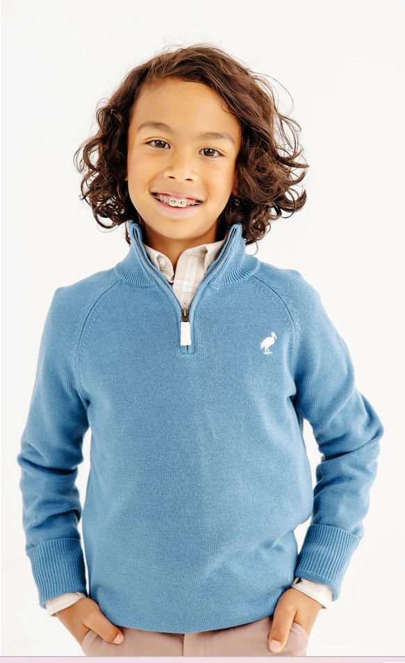 Hayden Half-Zip Sweater, Barnsley Blue
