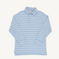L/S Prim & Proper Polo and Onesie, Saratoga Sky, Worth Avenue White and Old Greenwich Green Stripe