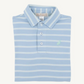 L/S Prim & Proper Polo and Onesie, Saratoga Sky, Worth Avenue White and Old Greenwich Green Stripe