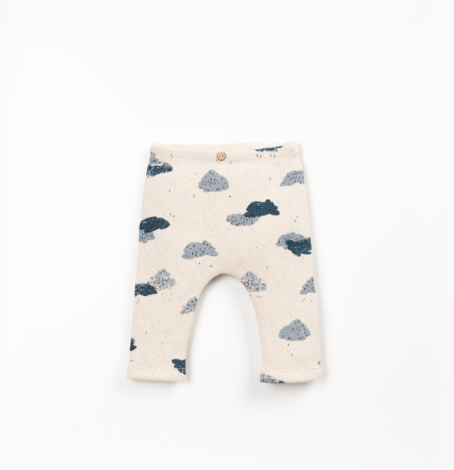 Jersey Leggings, Blue Clouds