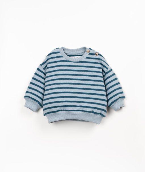 Baby Striped Jersey Sweater, Cyanotype