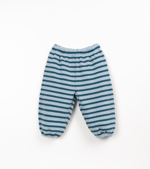 Striped Jersey Trousers, Cyanotype
