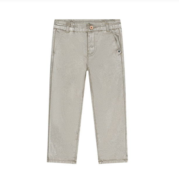 Paperbag Metallic Pants, Gold