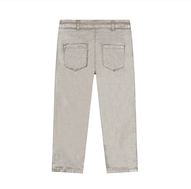 Paperbag Metallic Pants, Gold