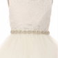 Lace Illusion Dress w/Rhinestone Trim