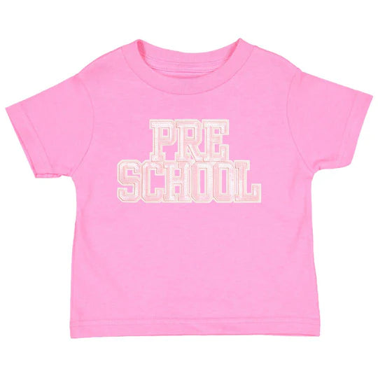 Preschool Sequin Patch S/S T-Shirt, Raspberry