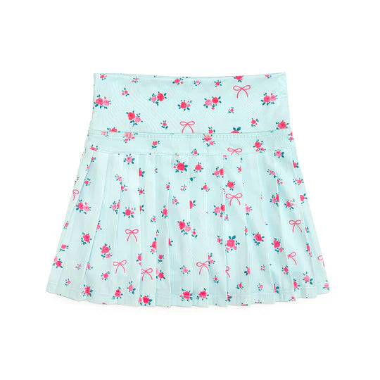 Athletic Skort, Sky Blue Floral