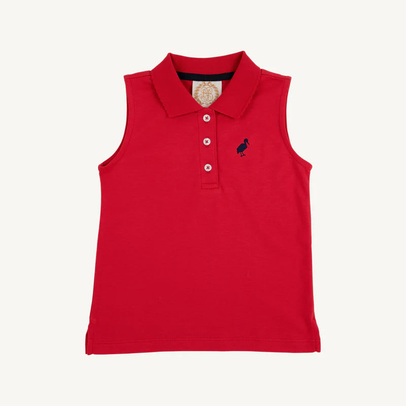 Sleeveless Anna Price Polo, Richmond Red