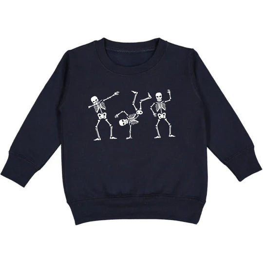 Silly Skelly Glow In The Dark Halloween Sweatshirt, Black