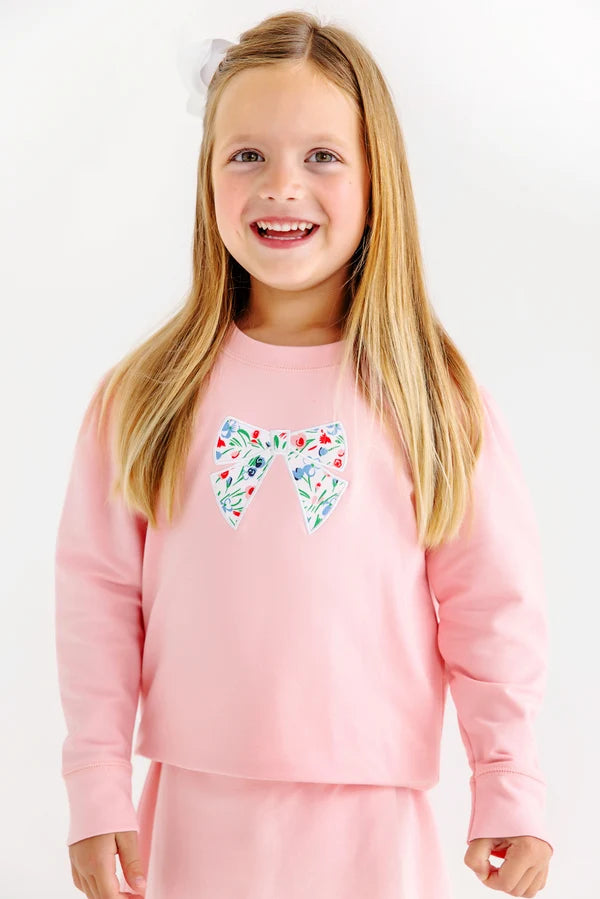 Puff Sleeve Cassidy Comfy Crewneck, Sandpearl Pink