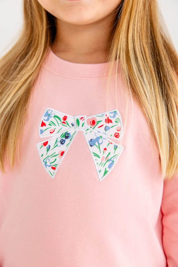 Puff Sleeve Cassidy Comfy Crewneck, Sandpearl Pink