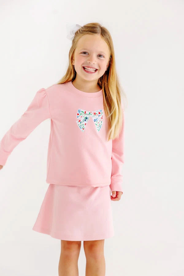 Puff Sleeve Cassidy Comfy Crewneck, Sandpearl Pink