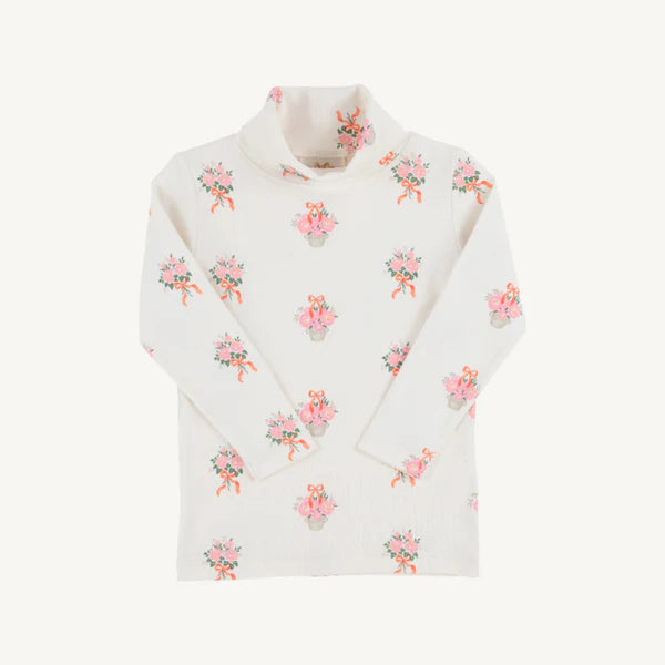 Tatum's Turtleneck Shirt, Floral Bouquet