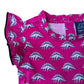 Dino in Hot Pink Ruffle Dress