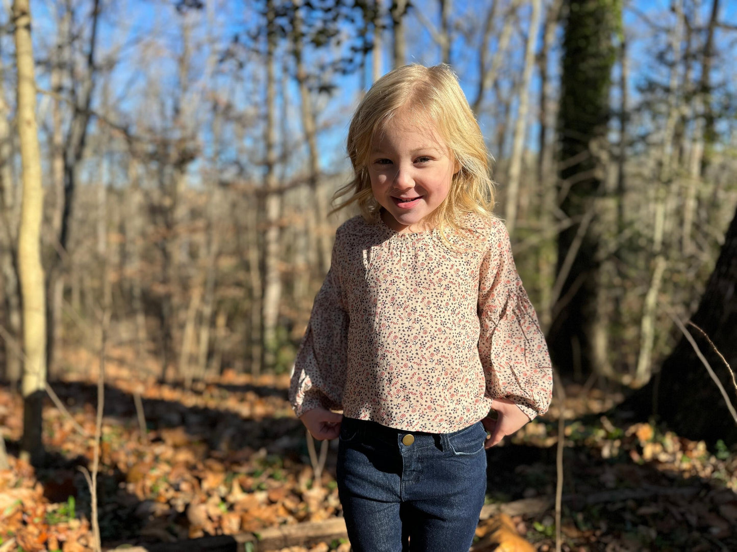 Hannah Blouse, Ivory Floral