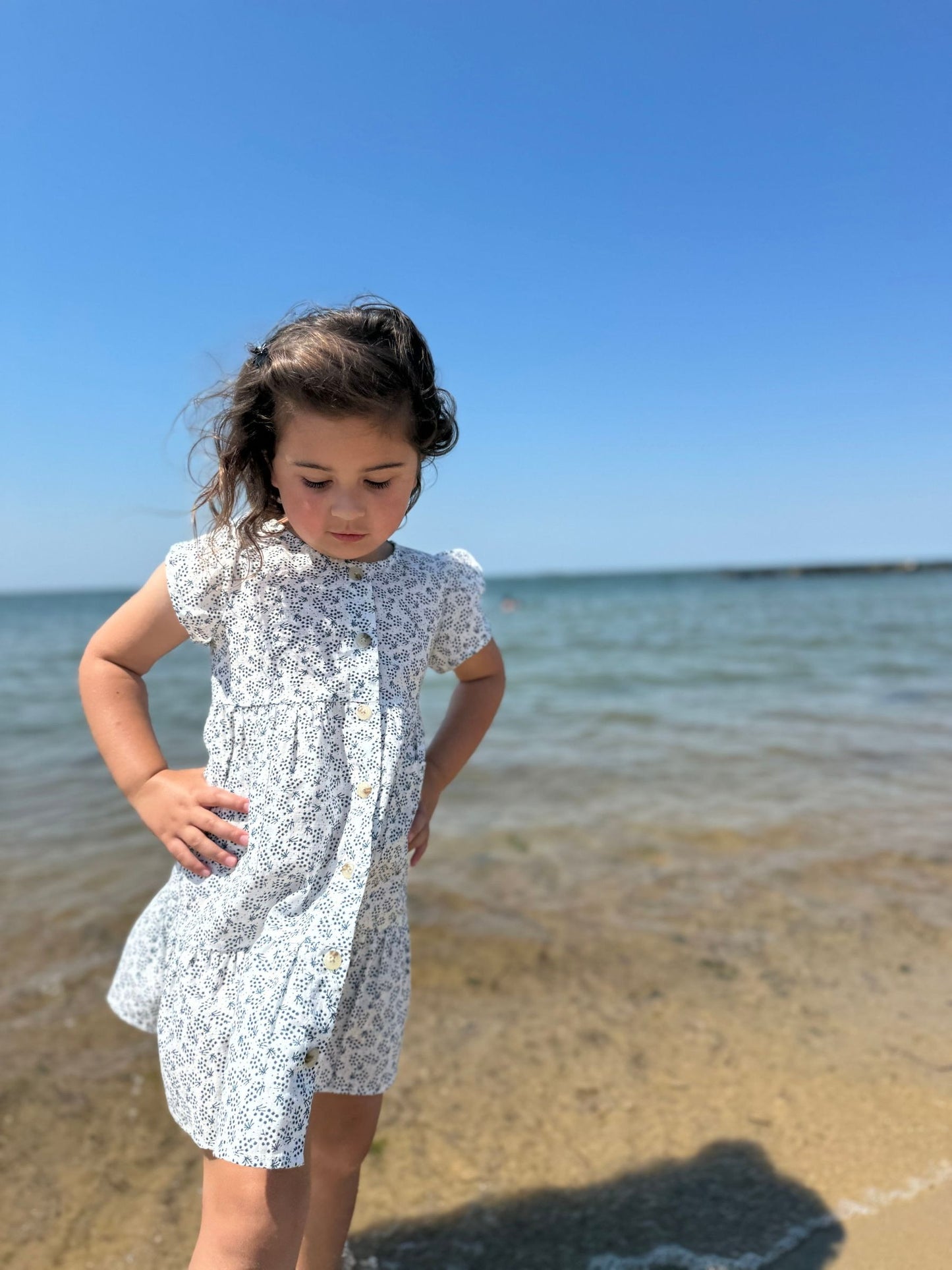 Avery Dress, Navy Sprig