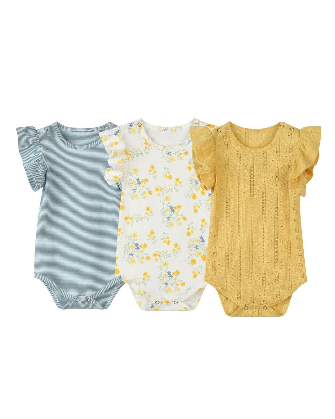 Wren Flutter Sleeve Onesie, Floral