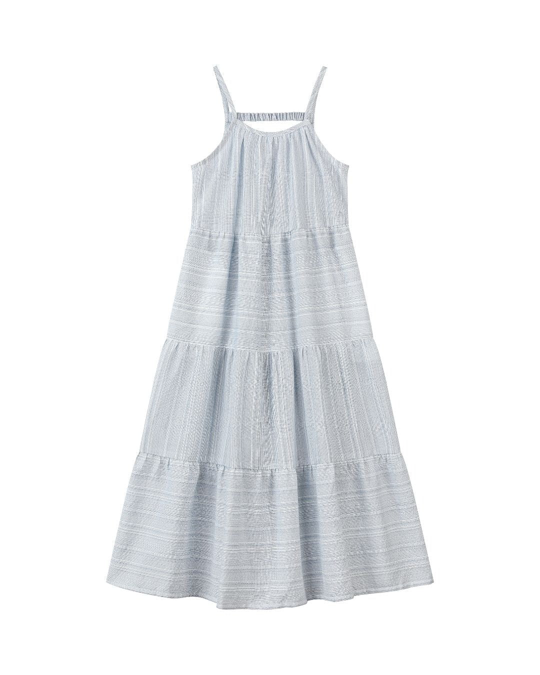 Sage Dress, Blue Stripe