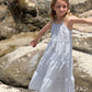 Sage Dress, Blue Stripe