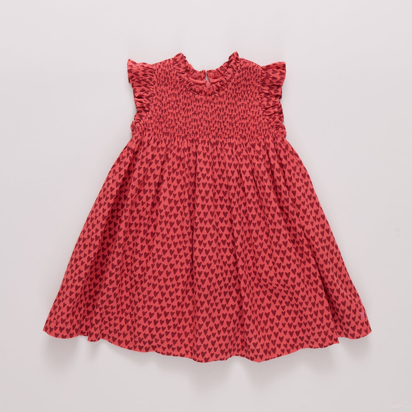 Stevie Dress, Red Mini Hearts