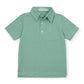 Will Performance Polo, Green & White Stripes