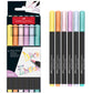 Black Edition Felt Tip Brush Pens 6ct - Pastel