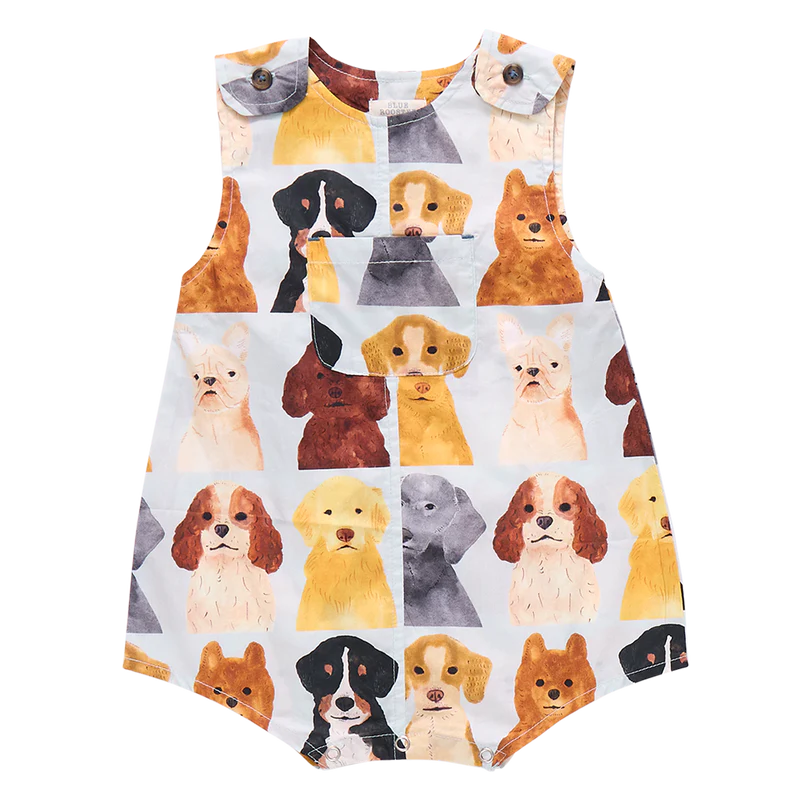 Noah Jumper, Light Blue Watercolor Dogs