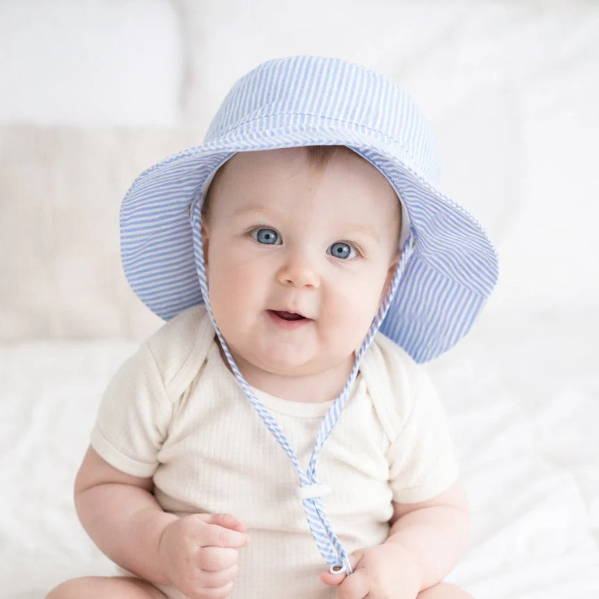 Blue Seersucker Bucket Hat