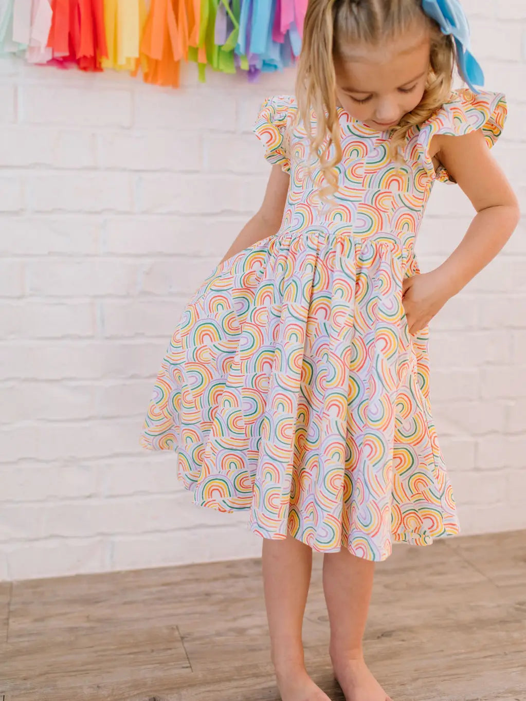 Olivia Dress in Primary Rainbow