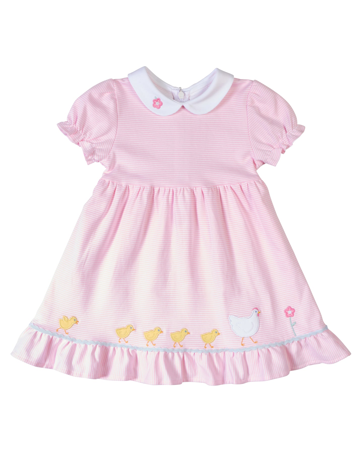 Stripe Knit Dress w/Flowers, Hens and Chicks