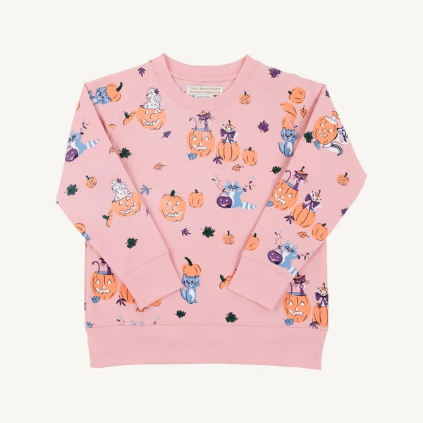 Cassidy Comfy Crewneck, Candy and Critters/Sandpearl Pink