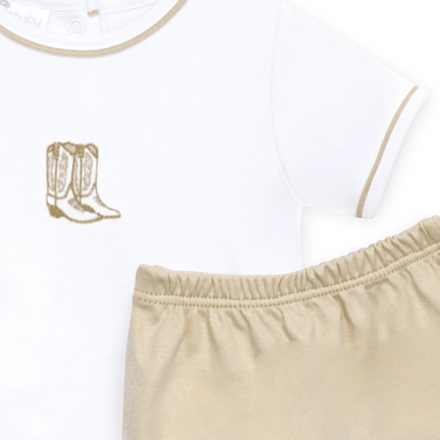 Darling Cowboy Boot Diaper Cover Set, Ivory