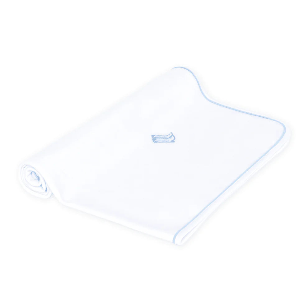 Darling Cowboy Boots Receiving Blanket, Light Blue