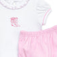 Darling Cowboy Boot Ruffle Diaper Cover Set, Pink