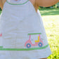 Check Seersucker Skirted Romper w/Golf Cart