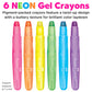 6ct Neon Gel Crayons