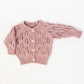 Leaf Lace Cardigan Sweater, Rosy