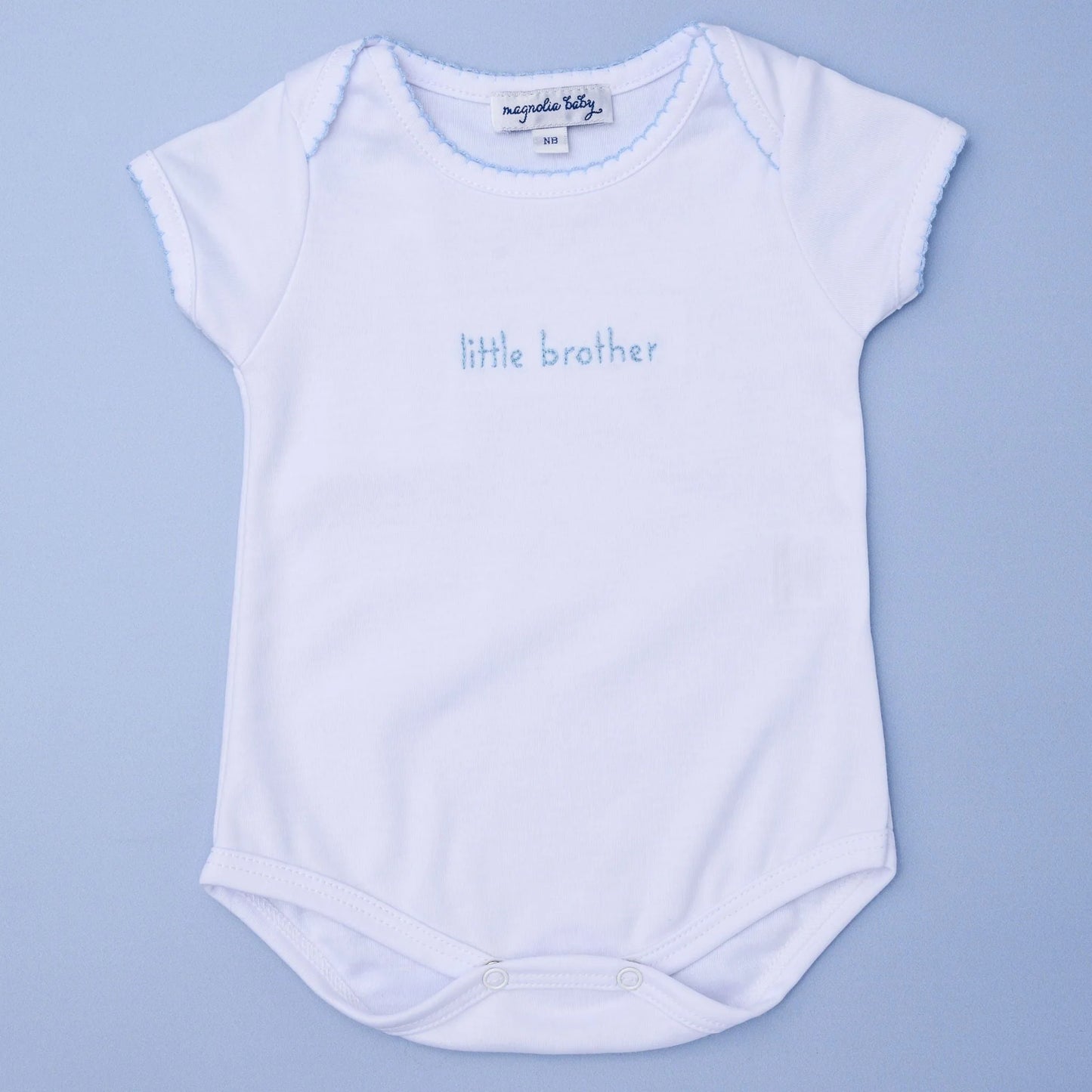 Little Brother Emb. S/S Bodysuit, Blue